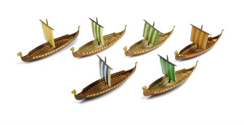 Konvolut 6 Wikingerschiffe