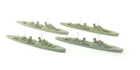 Konvolut 4 britische Kriegsschiffe