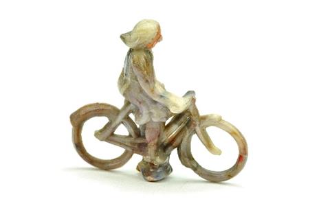 Radfahrer (weiblich), misch-bunt