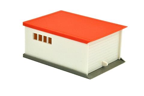 PKW-Garage, orangerot/weiß (Wände mattiert)
