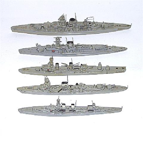 Konvolut 5 Kriegsschiffe (Vorkrieg)