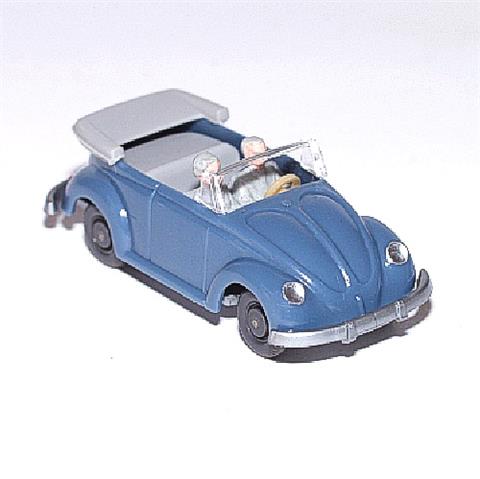 Käfer Cabrio mit Hörnern, taubenblau
