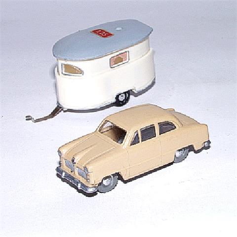 V 19- Ford M 12, beige (mit Wohnwagen)