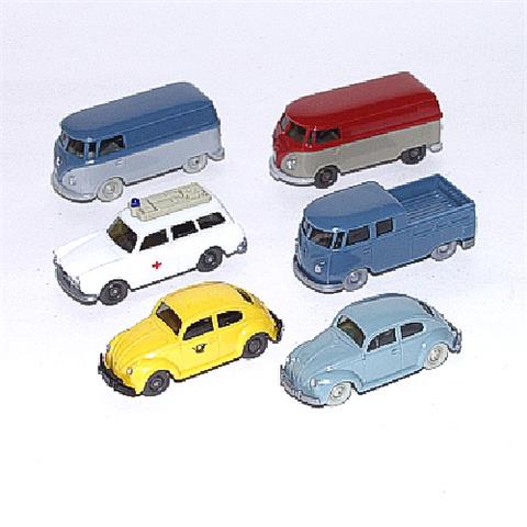 Konvolut 6 VW-Modelle der 60er Jahre