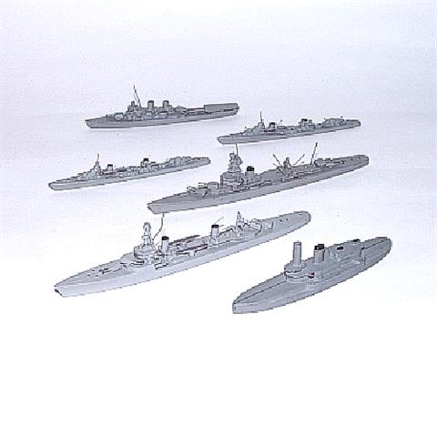 Konvolut 6 Kriegsschiffe