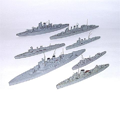 Konvolut 7 Kriegsschiffe