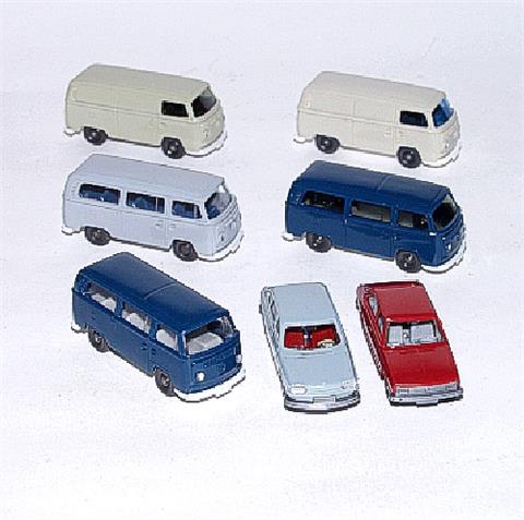 Konvolut 7 VW-Modelle der 60er/70er Jahre