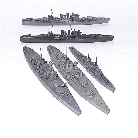 Konvolut 5 US-Kriegsschiffe