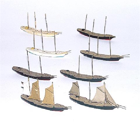 Konvolut 8 Segelschiffe (Gorch Fock/Bark)