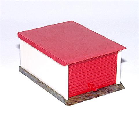 PKW-Garage, rot/weiß/mischgrün