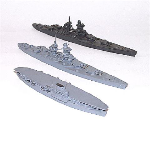 Konvolut 3 französische Kriegsschiffe
