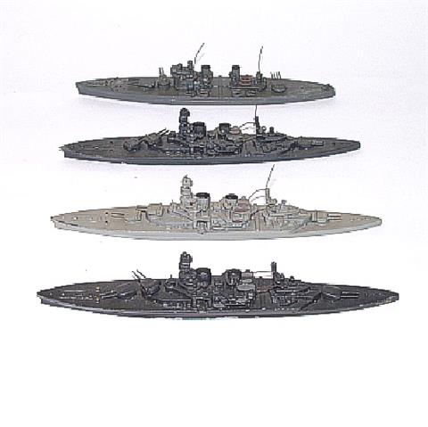 Konvolut 4 britische Schlachtschiffe