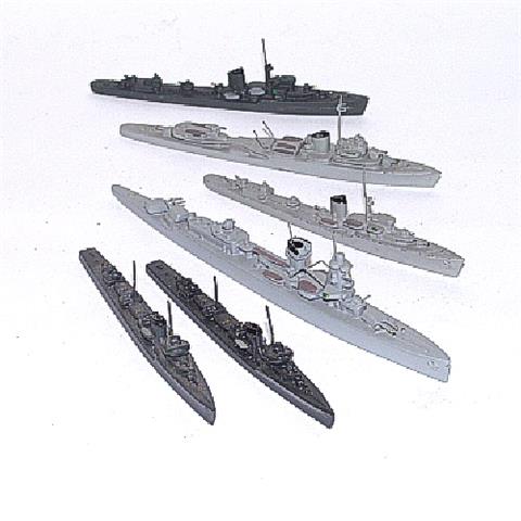 Konvolut 6 Kriegsschiffe anderer Flotten