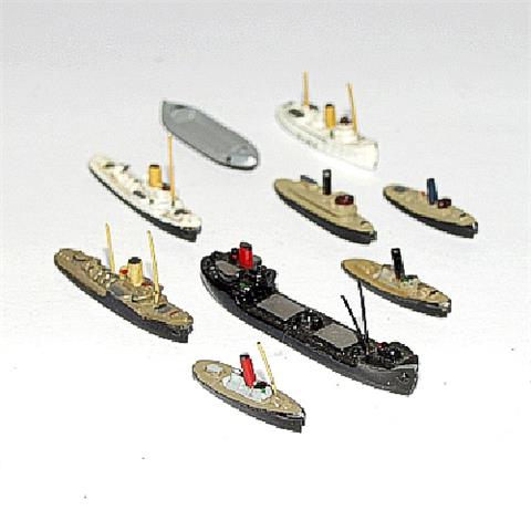 Konvolut 9 kleine Schiffe (Vorkrieg)
