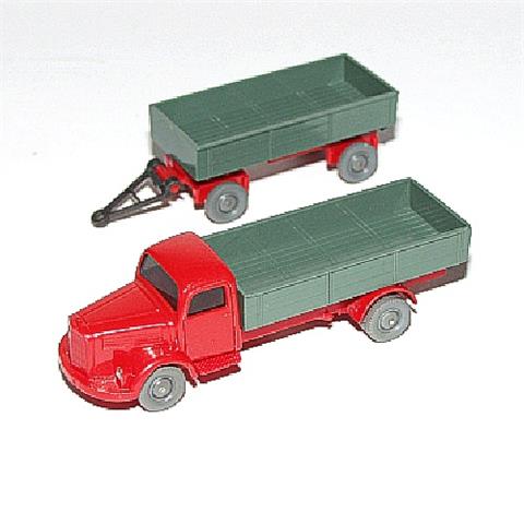 Pritschen-Lastzug MB 3500, rot/d'resedagrün