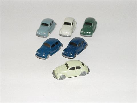 Konvolut 6 VW Käfer der 60er Jahre