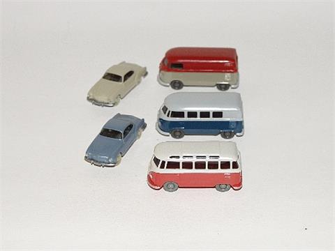 Konvolut 5 VW-Modelle der 60er Jahre