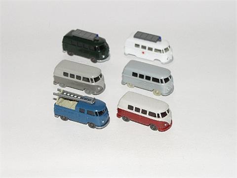 Konvolut 6 VW Busse der 60er Jahre