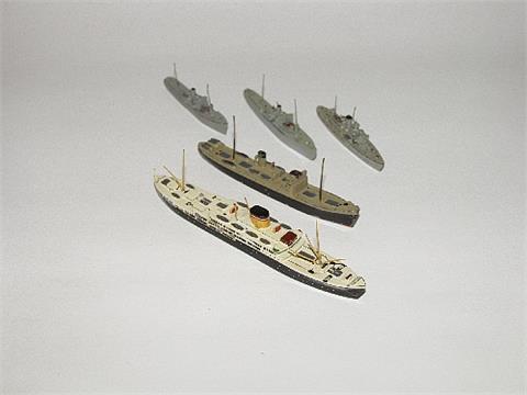 Konvolut 5 Schiffe (Vorkrieg)