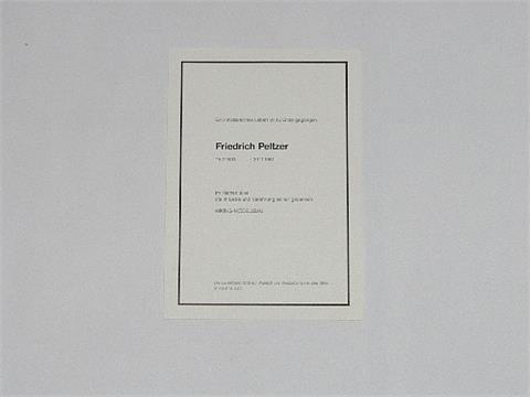Trauerkarte zum Tode Friedrich Peltzers