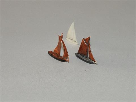 Konvolut 3 kleine Segelschiffe