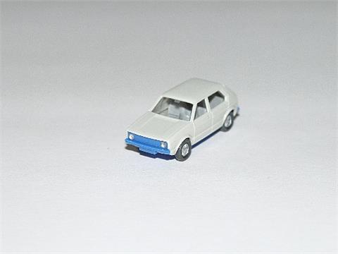 VW Golf I 4-türig, grauweiß/signalblau