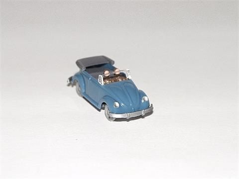 VW Käfer Cabrio mit Hörnern, taubenblau