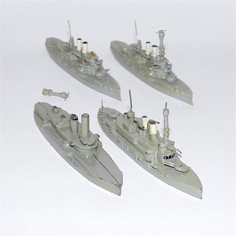 Konvolut 4 Kriegsschiffe
