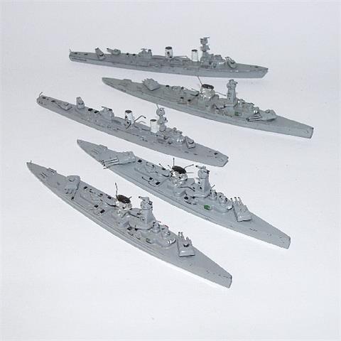 Konvolut 5 Kriegsschiffe