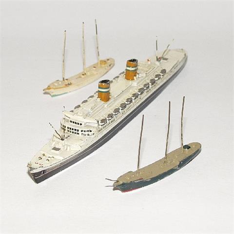 Konvolut 3 Zivilschiffe (Vorkrieg)