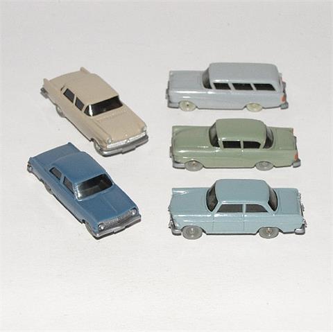 Konvolut 5 Opel-PKW der 60er Jahre