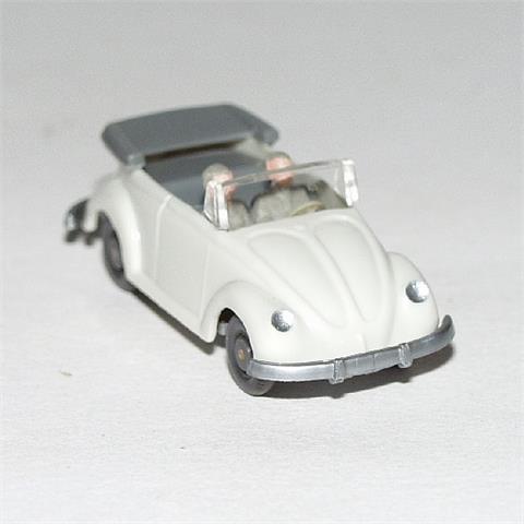 VW Käfer Cabrio mit Hörnern, grauweiß