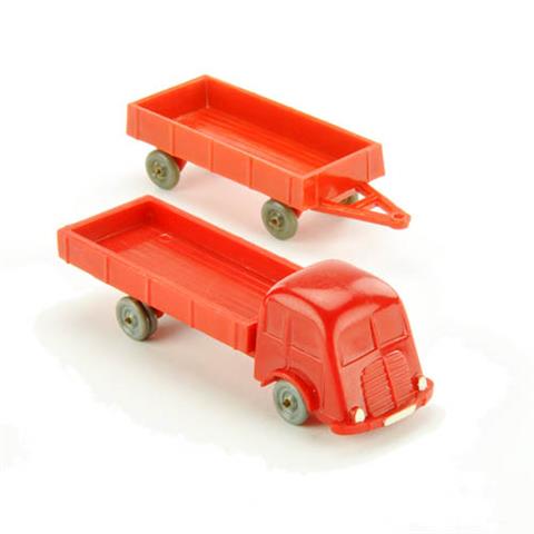 Fiat Pritsche mit Anhänger, rot/orangerot