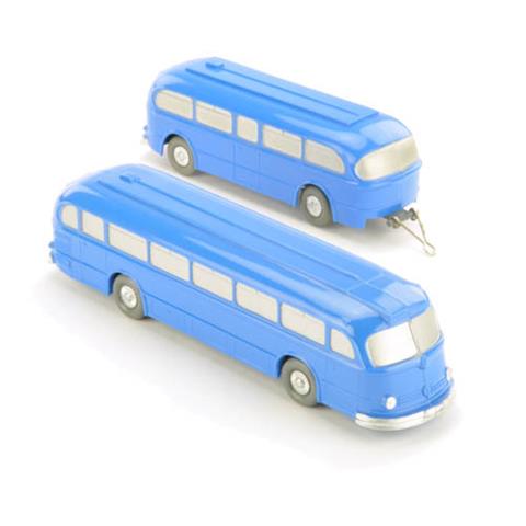 Omnibus MB O 6600 mit Anhänger, himmelblau
