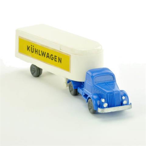 Sattelzug Kühlwagen, himmelblau/weiß