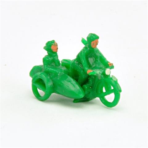 Motorradfahrer mit Beiwagen, grün