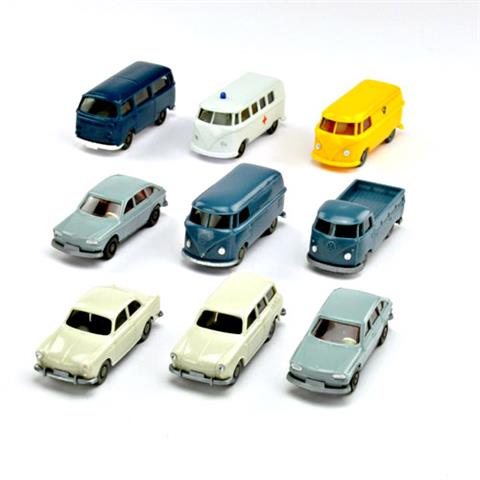 Konvolut 9 VW-Modelle der 60er Jahre