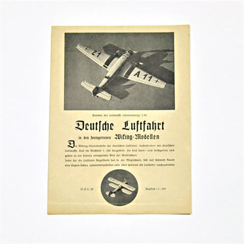 Flugzeug-Preisliste um 1937