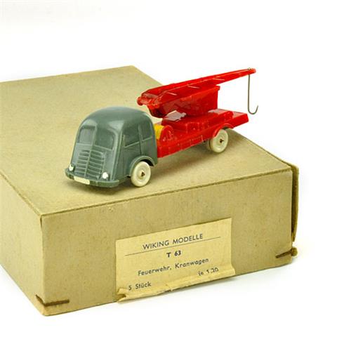 Kranwagen Fiat, betongrau/rot (im Händlerkarton)