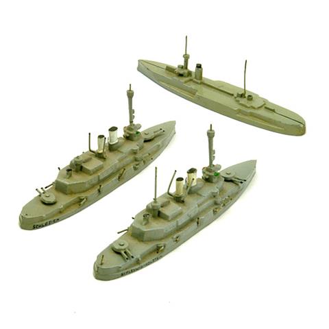 Konvolut 3 Kriegsschiffe (Vorkrieg)