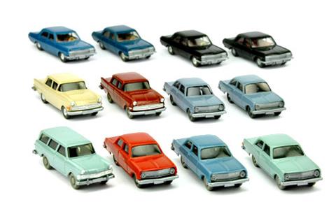 Konvolut 12 Opel-PKW der 60er/70er Jahre