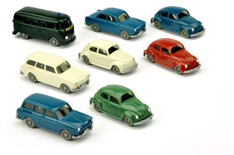 Konvolut 8 VW-PKW der 60er Jahre