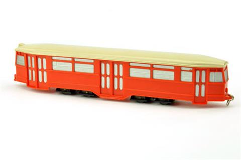 Straßenbahn 4-Achs-Anhänger, orangerot