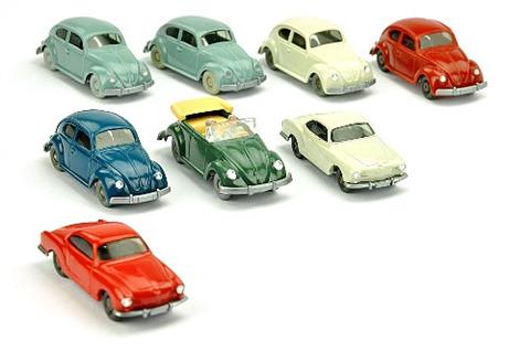 Konvolut 8 VW-PKW der 60er Jahre