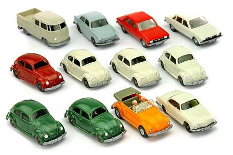 Konvolut 12 VW-PKW der 60er/70er Jahre