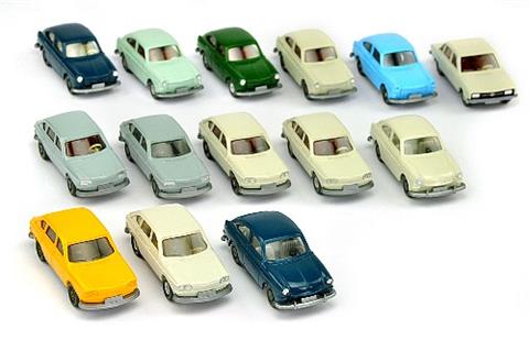 Konvolut 14 VW-PKW der 60er/70er Jahre