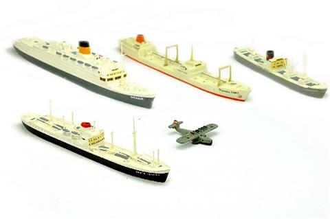 Konvolut 4+1 Passagierschiffe (Nachkrieg)