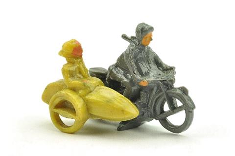 Motorradfahrer mit Beiwg., basaltgrau/misch-gelb