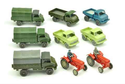Konvolut 9 Unimog/Traktoren der 60er/70er J.