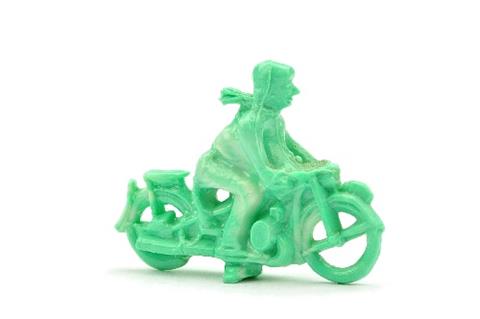 Motorradfahrer, leuchtgrün